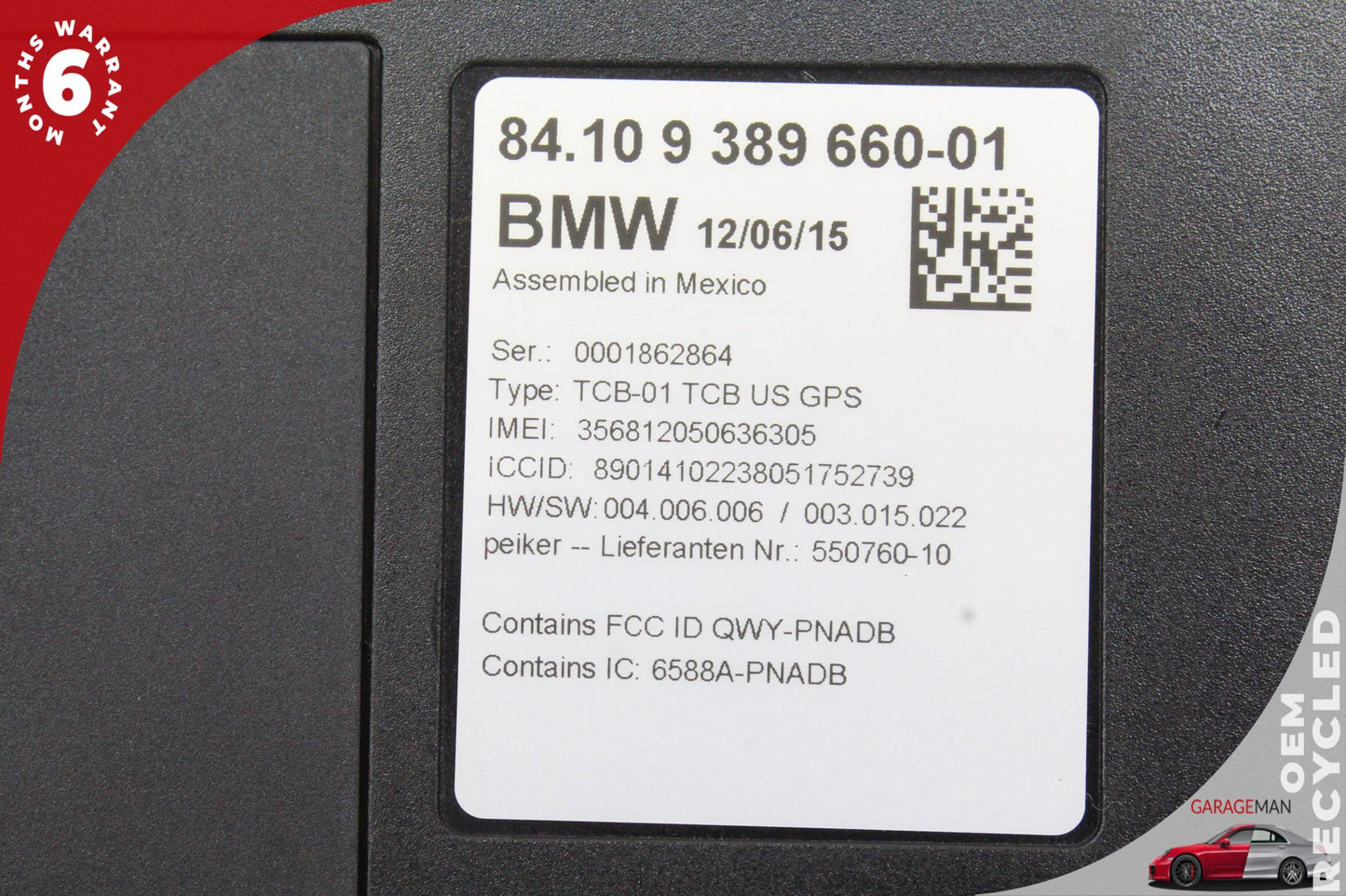 2012-2018 BMW 320i F30 Telematic Bluetooth Control Module Unit 9389660 OEM
