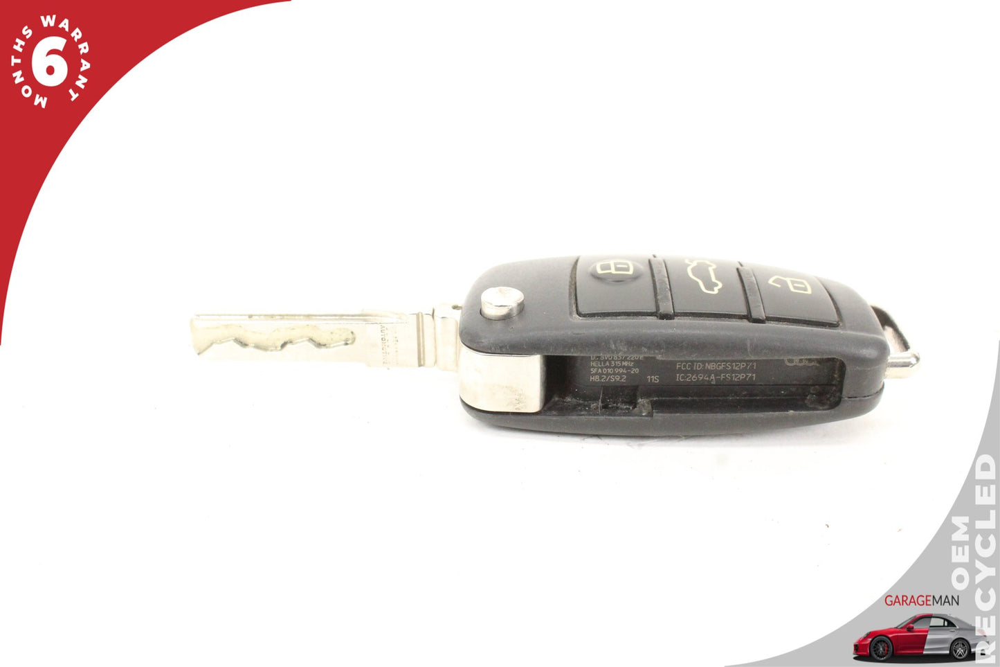 13-18 Audi A3 8V Sedan Keyless Entry Smart Remote Key Fob 8V0837220E Genuine
