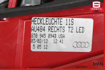 2008-2012 Audi A5 S5 Rear Right Side Inner LED Tail Light Lamp 8T0945094B OEM