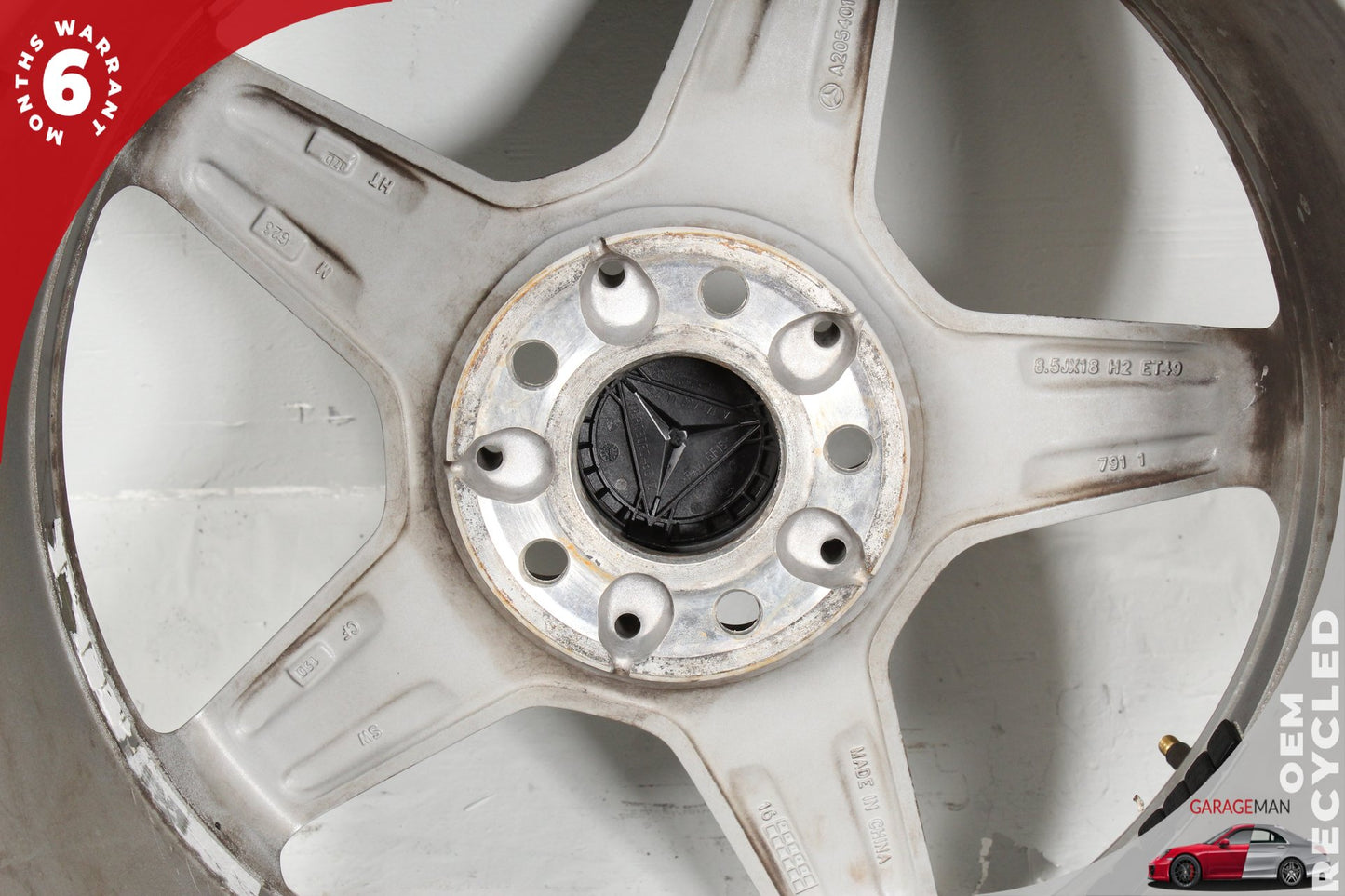 2015-2019 Mercedes W205 C300 5 Spoke Rear Side Wheel Rim 8.5JX18 H2 ET49 OEM