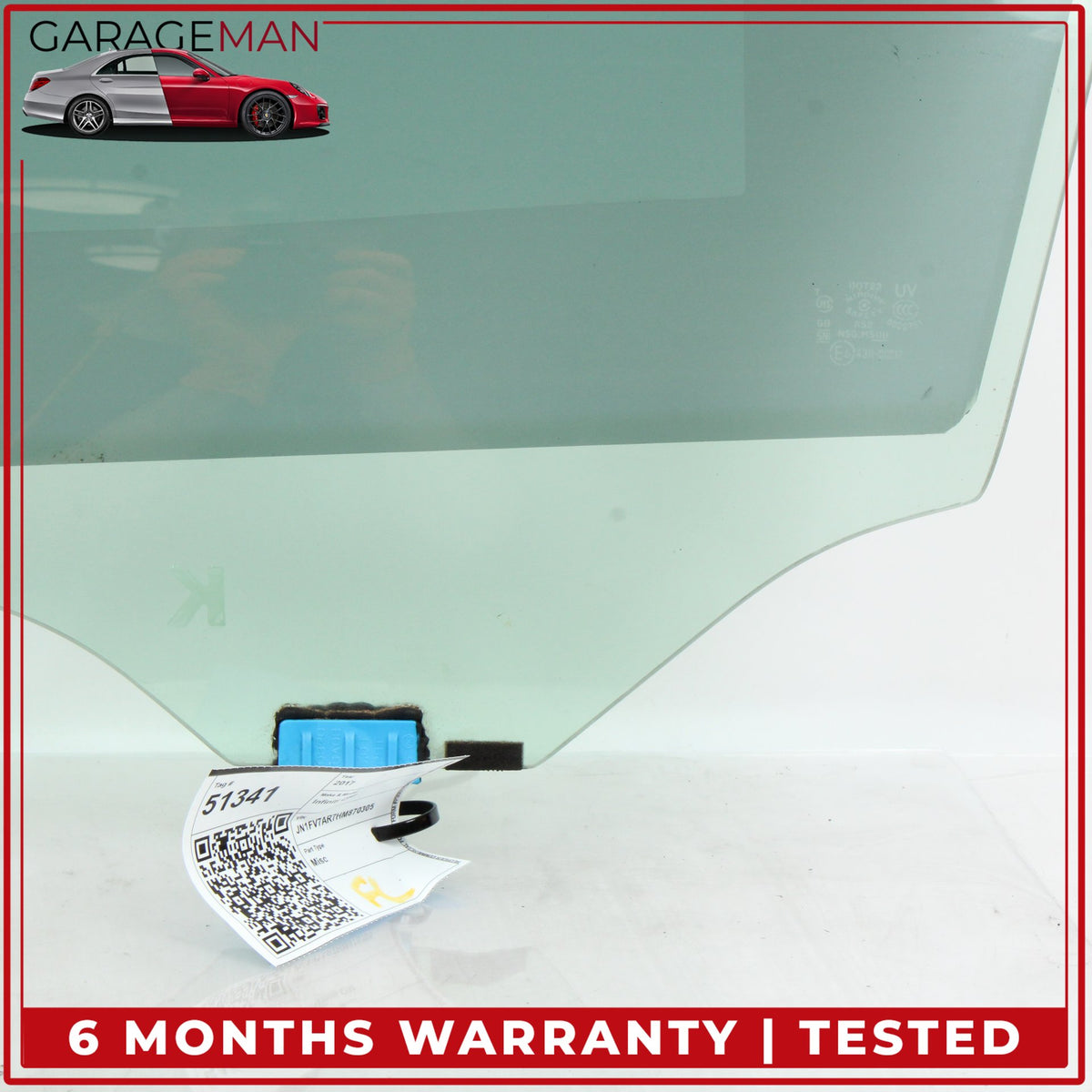 2014-2019 Infiniti Q50 V37 Front Left Driver Side Door Window Glass OEM