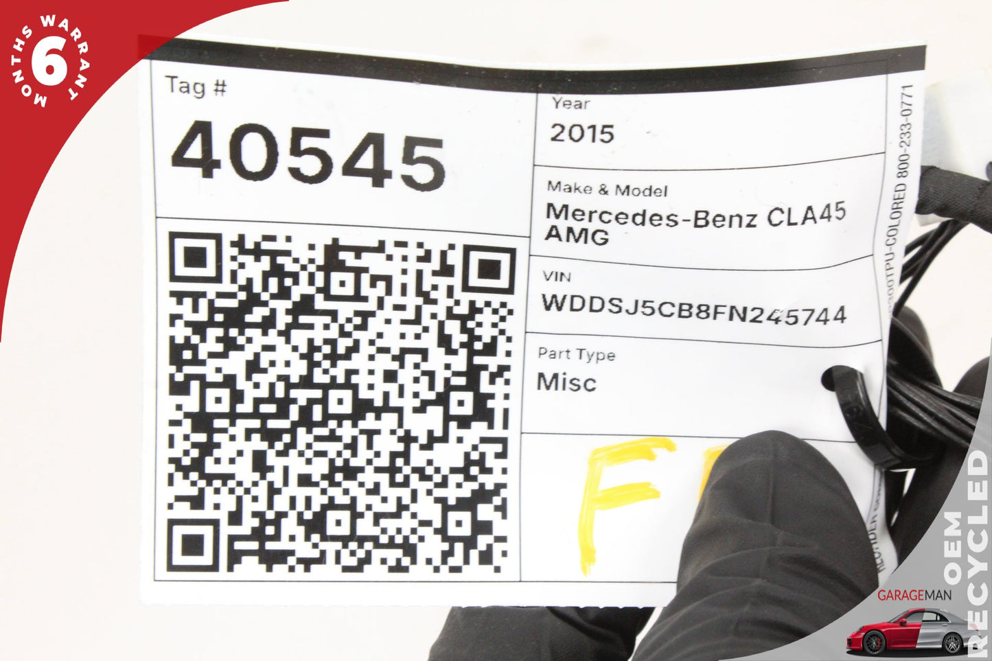 2014-2019 Mercedes W117 CLA45 AMG Front Right Side Door Rear View Mirror OEM