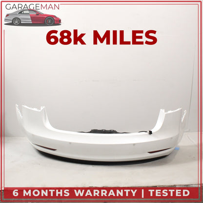 2017-2022 Tesla Model 3 Rear Bumper Cover 108398300G Pearl White OEM