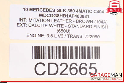 2010-2015 Mercedes-Benz GLK350 X204 Rear Left Door Trim Panel 2047300100 OEM
