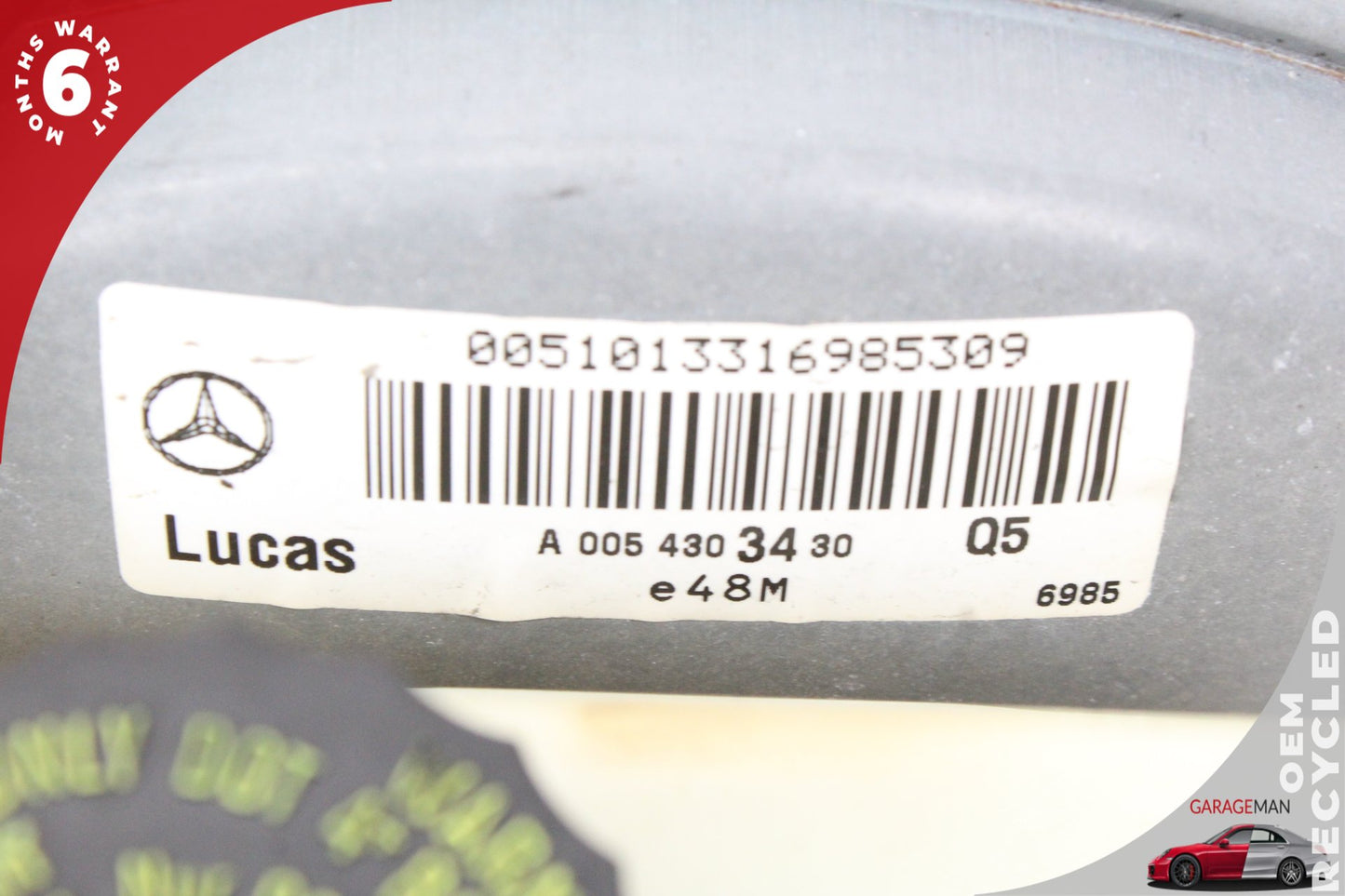 99-03 Mercedes CLK55 AMG W208 Power Brake Booster Master Cylinder 0054303430