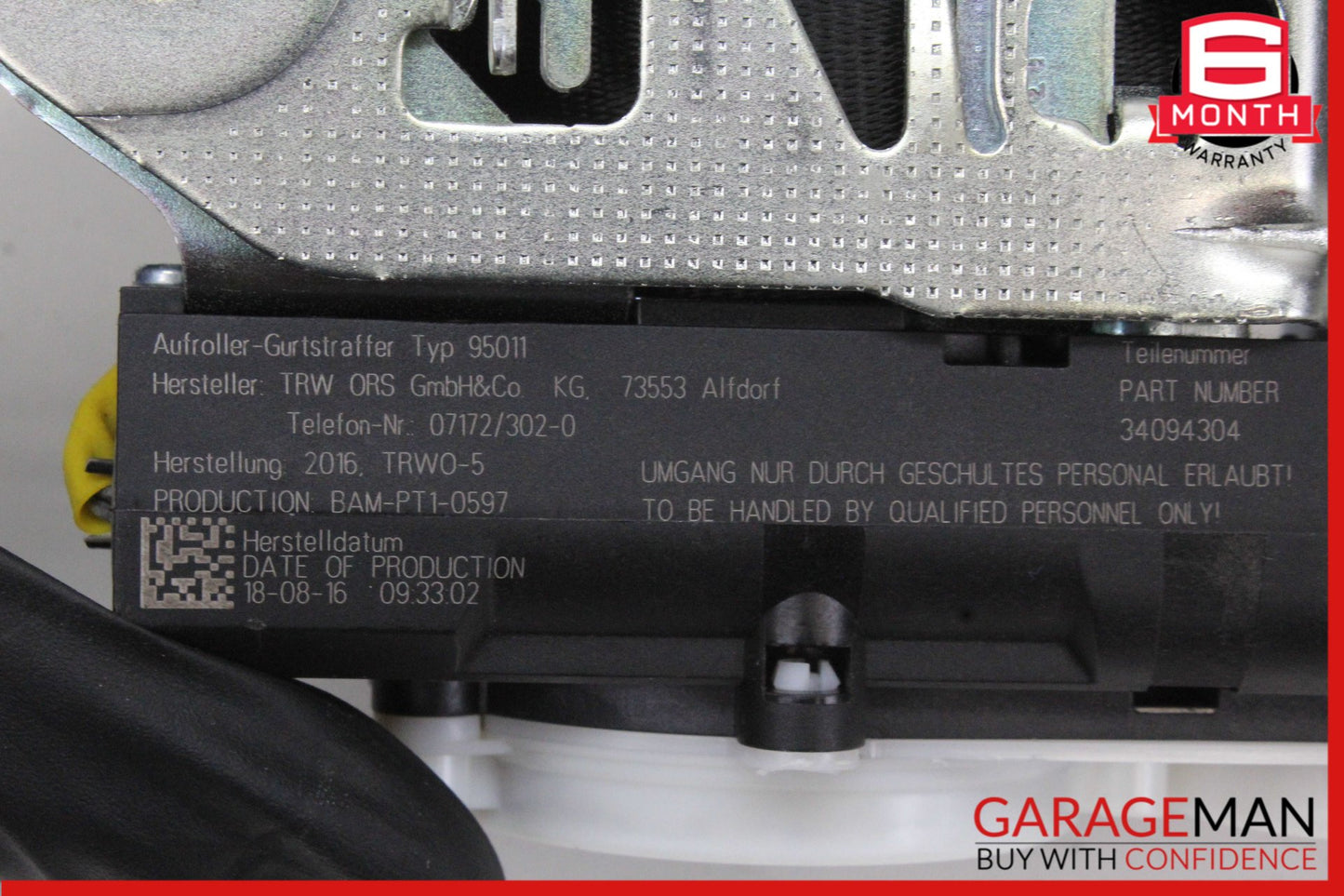 2012-2018 Audi A7 A6 Front Right Passenger Side Seat Belt Black 4G8857706G OEM