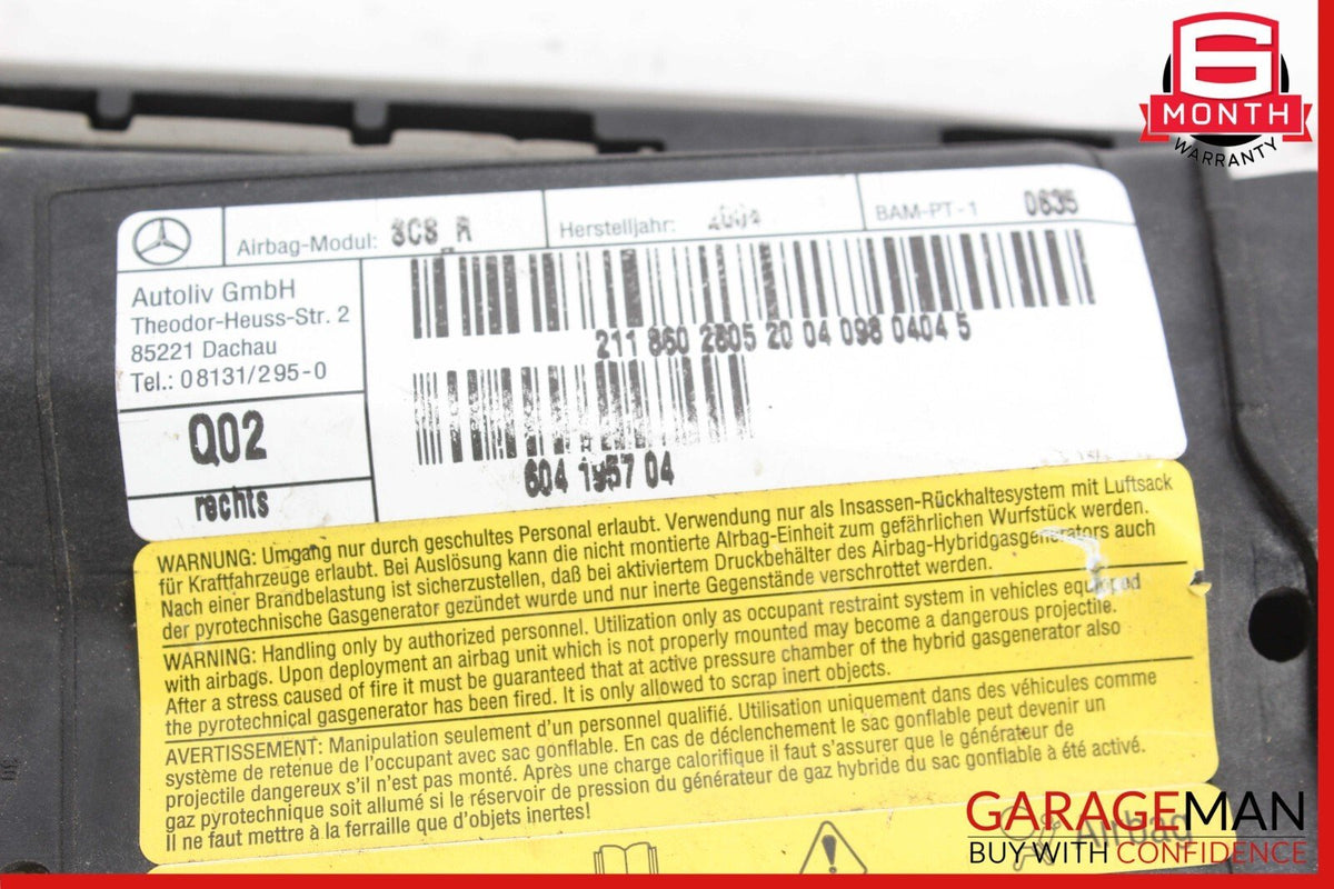 06-11 Mercedes W211 E350 CLS500 Front Right Side Seat Airbag Grey