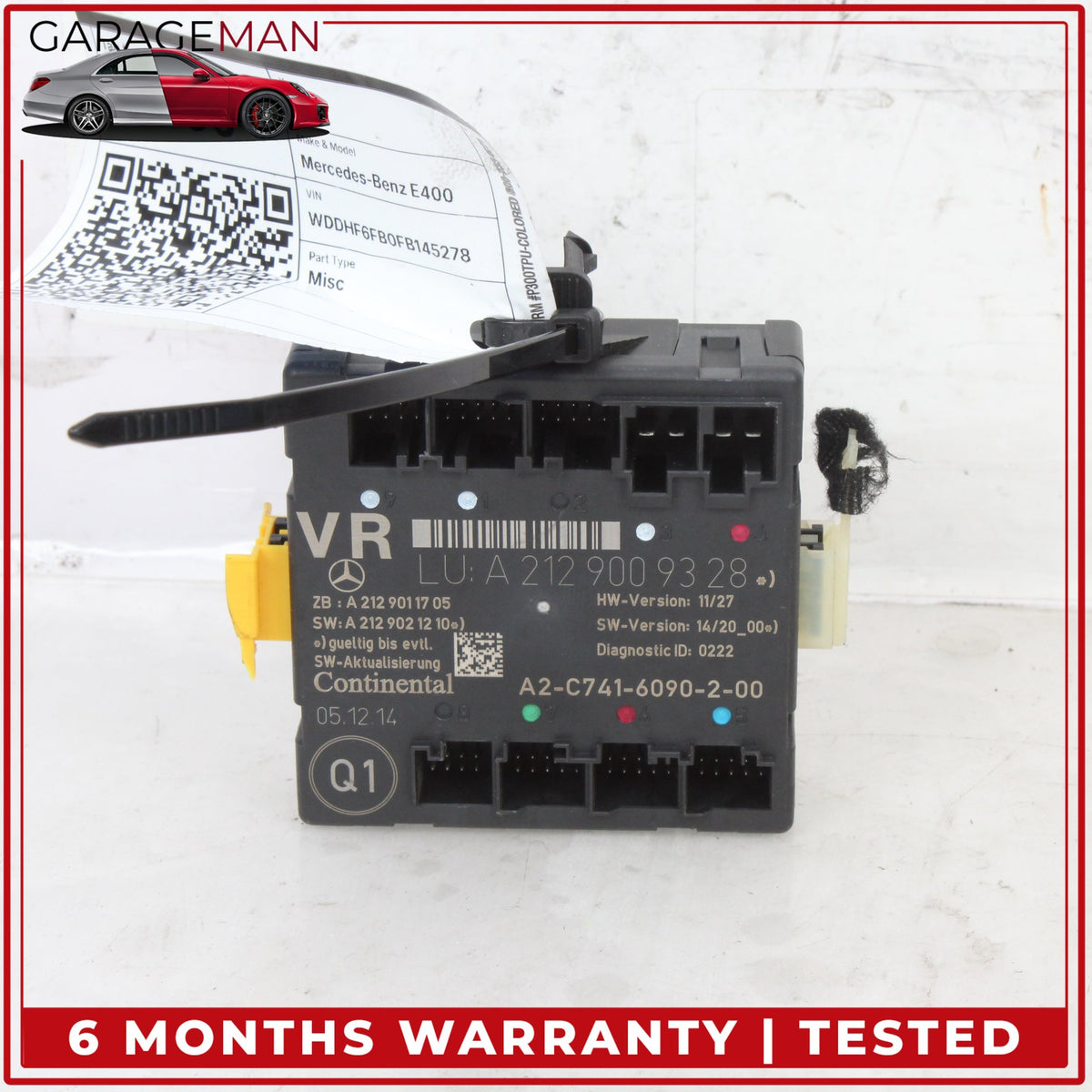 2008-2018 Mercedes W212 E400 Front Right Side Door Control Module 2129009328 OEM