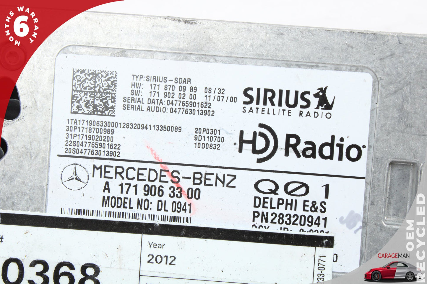 2009-2013 Mercedes X164 GL450 Sirius Satellite Radio Receiver 1719063300 OEM