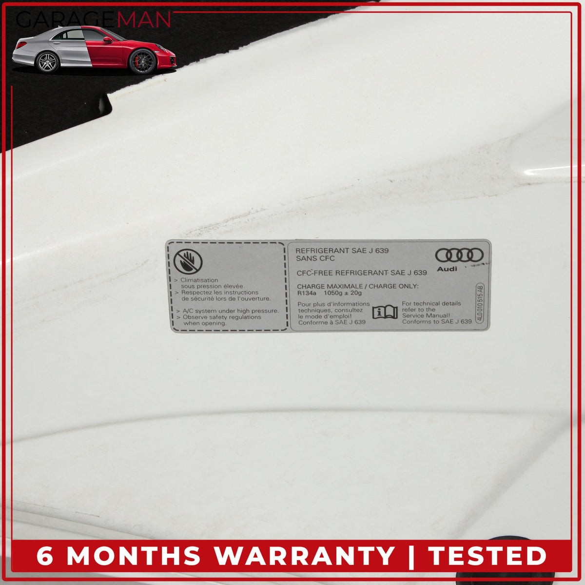 2007-2015 Audi Q7 4L SUV Front Hood Bonnet Panel Glacier White Metallic OEM
