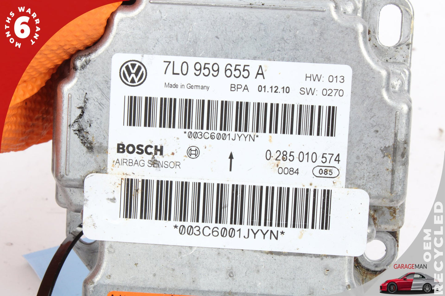 2008 Porsche Cayenne 9PA Airbag Air Bag Sensor SRS Control Module 7L0959655 Genuine