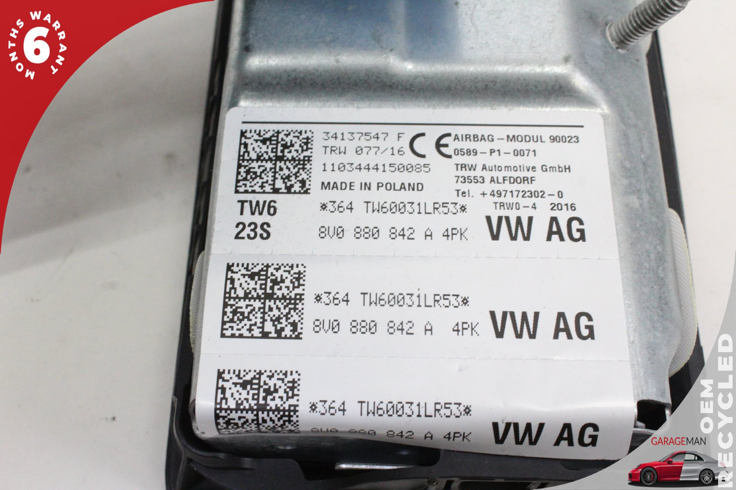 15-20 Audi A3 8V Sedan Right Side Knee Airbag 8V0880842