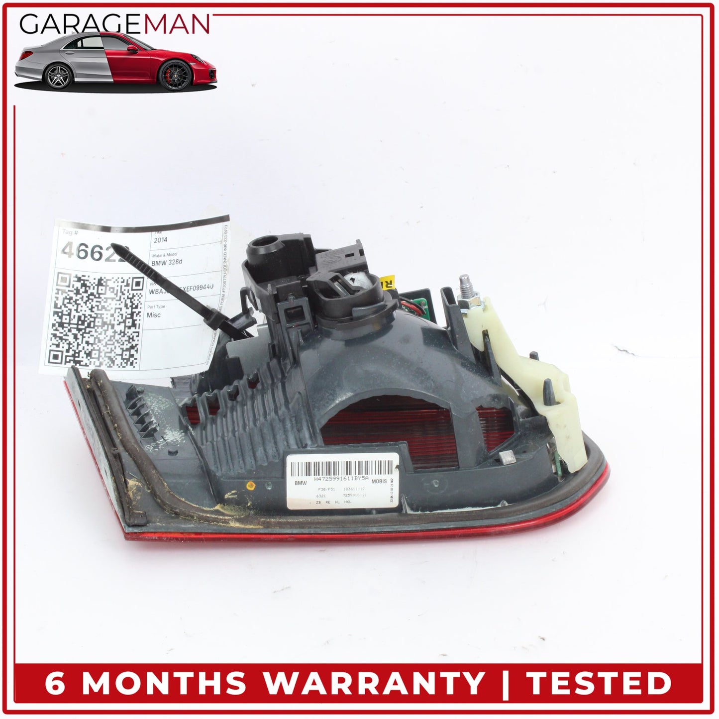 2012-2018 BMW 328d Sedan Rear Right Inner Tail Light 63217259916 OEM