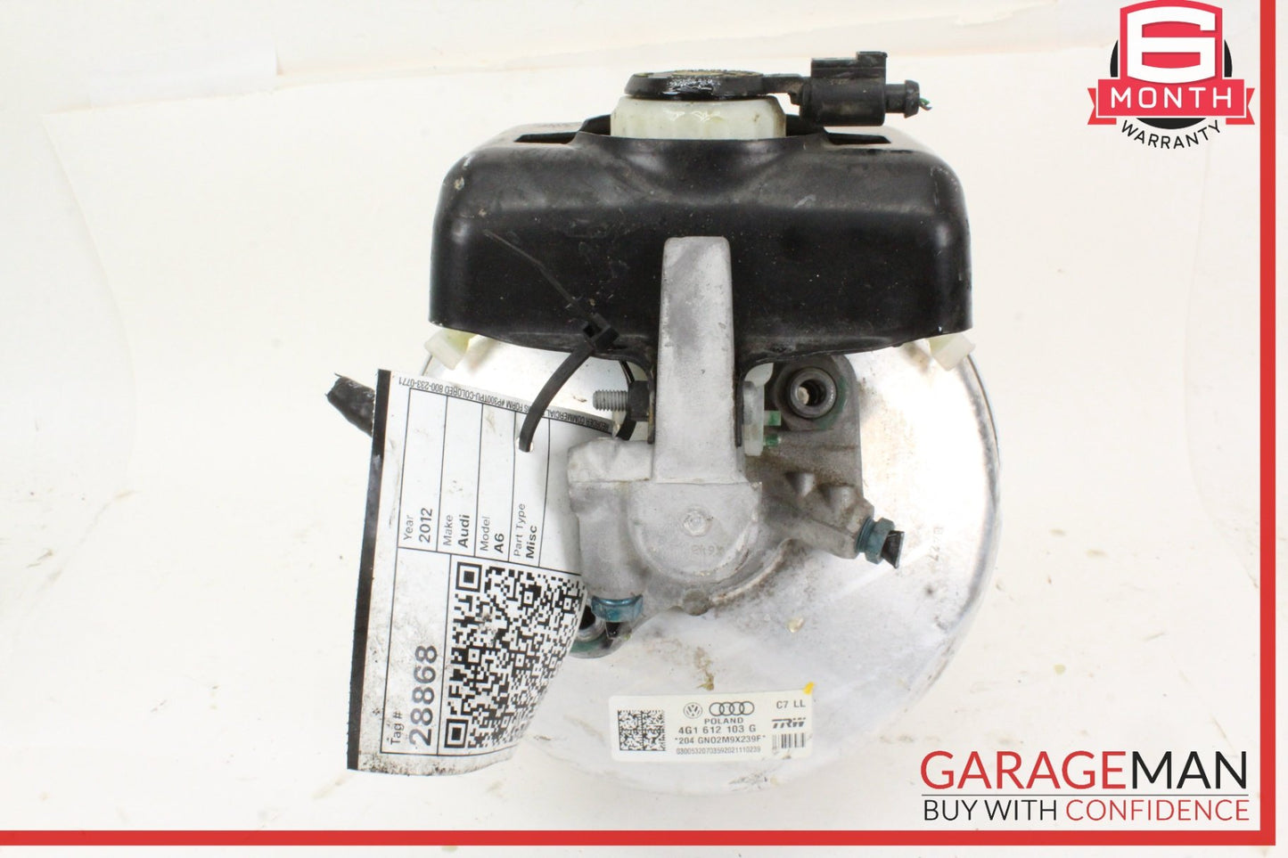 2012-2018 Audi A6 Power Brake Booster Master Cylinder w/ Reservoir 4G1612103G