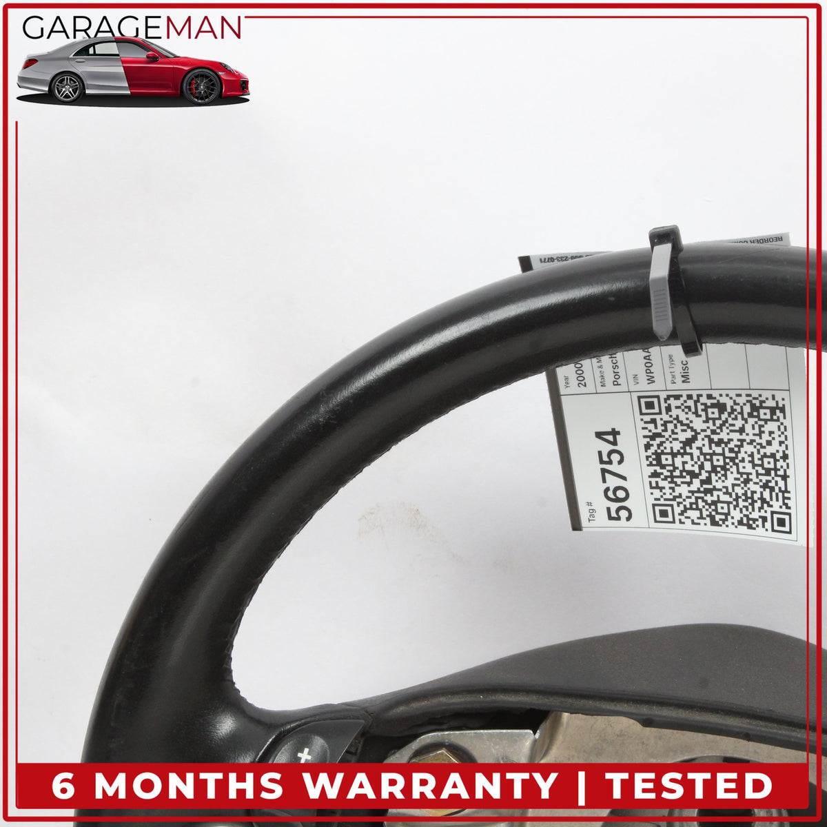 1998-2001 Porsche 911 Carrera 996 Steering Wheel Leather Black 99334780464 OEM