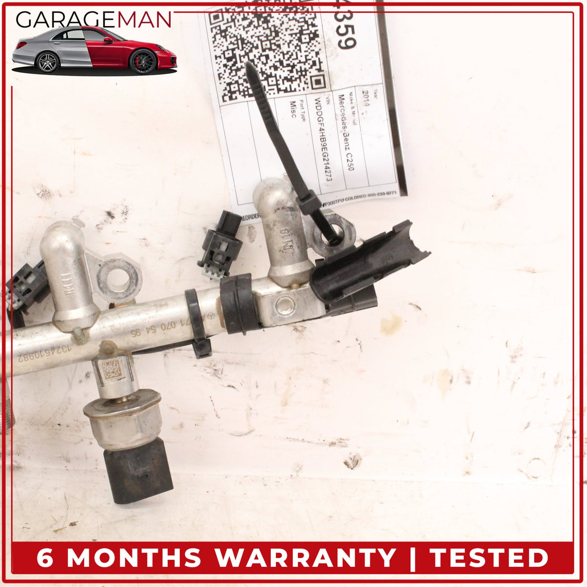 2012-2015 Mercedes W204 C250 SLK250 M271 Fuel Injector Rail Line 2710705495 OEM