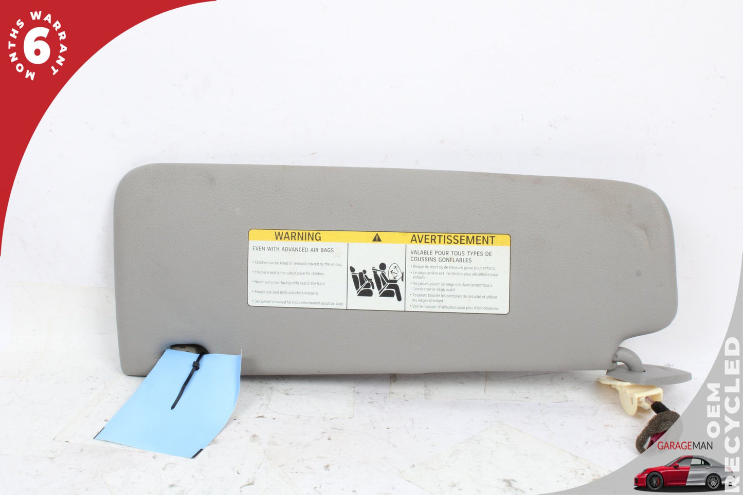 2011-2016 BMW 528i F10 Front Right Passenger Side Sun Visor Gray 8038166 OEM