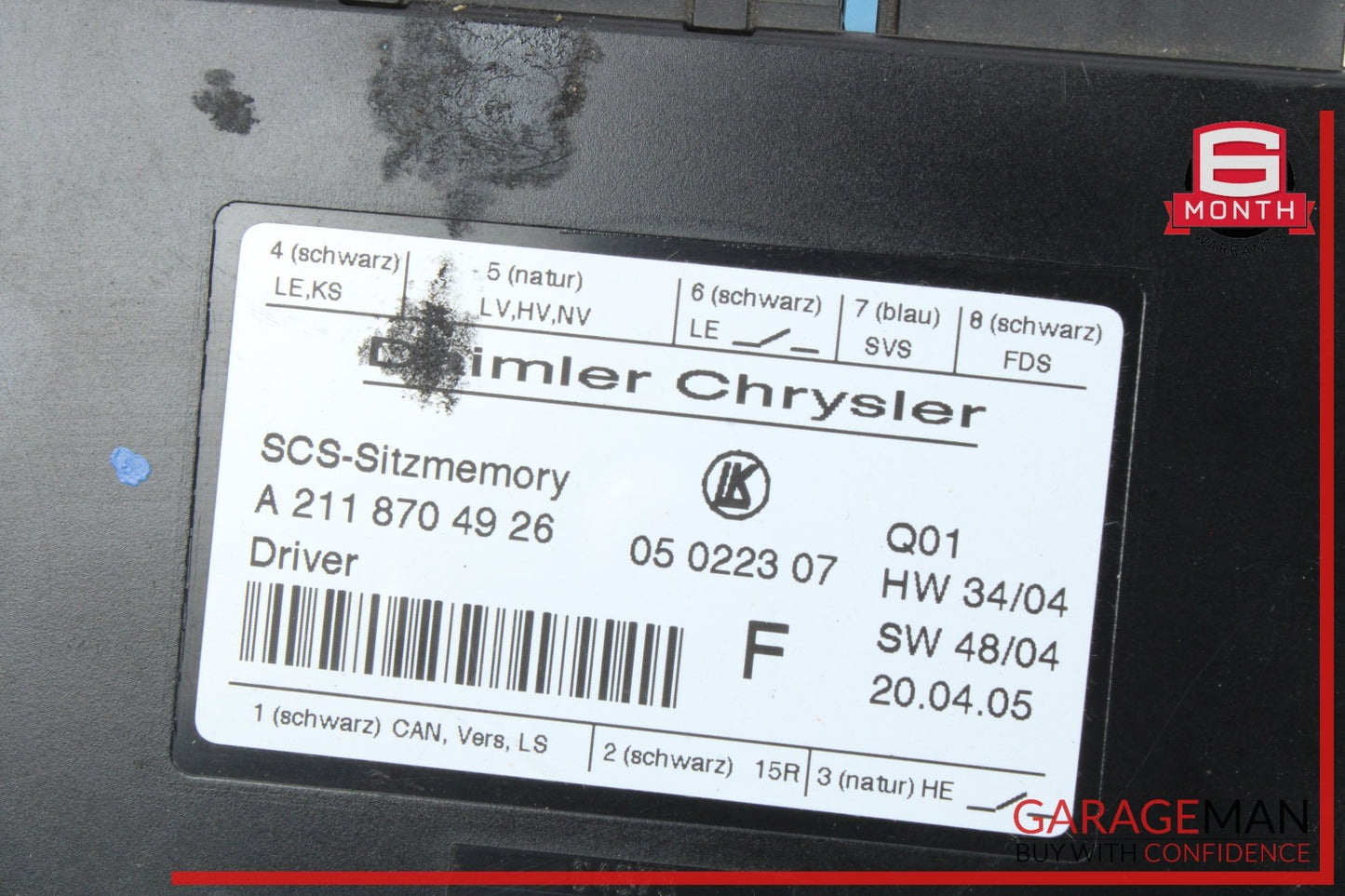 2003-2012 Mercedes ML500 M-Class W164 Front Left Seat Control Module 2118704926