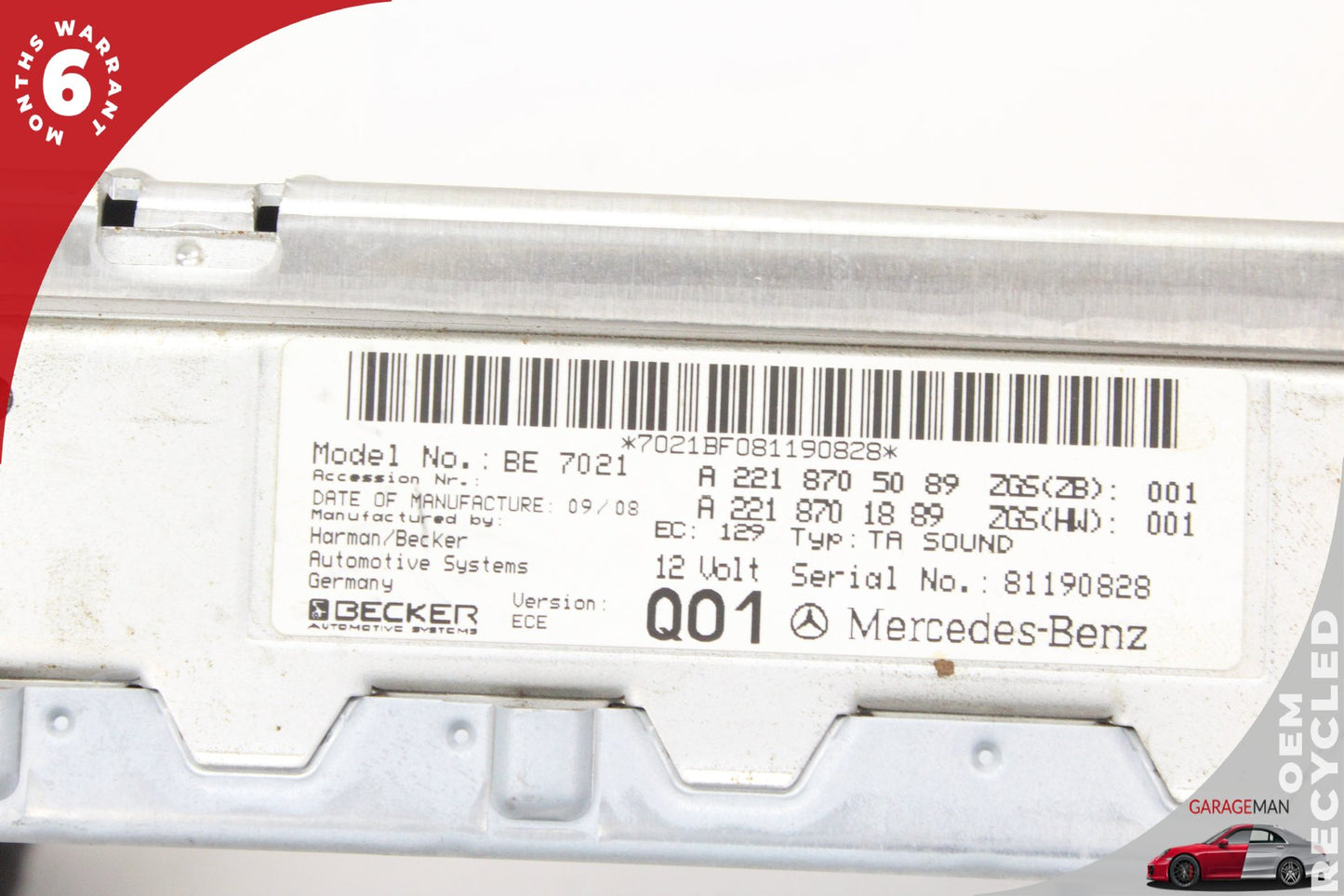 07-14 Mercedes-Benz S550 W221 Harman Kardon Amplifier 2218705089 OEM