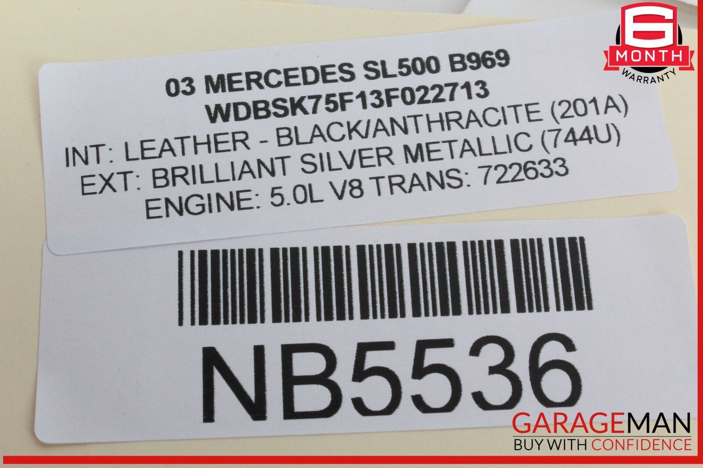 03-12 Mercedes R230 SL500 SL55 AMG Knee Airbag Air Bag Left Driver Side OEM