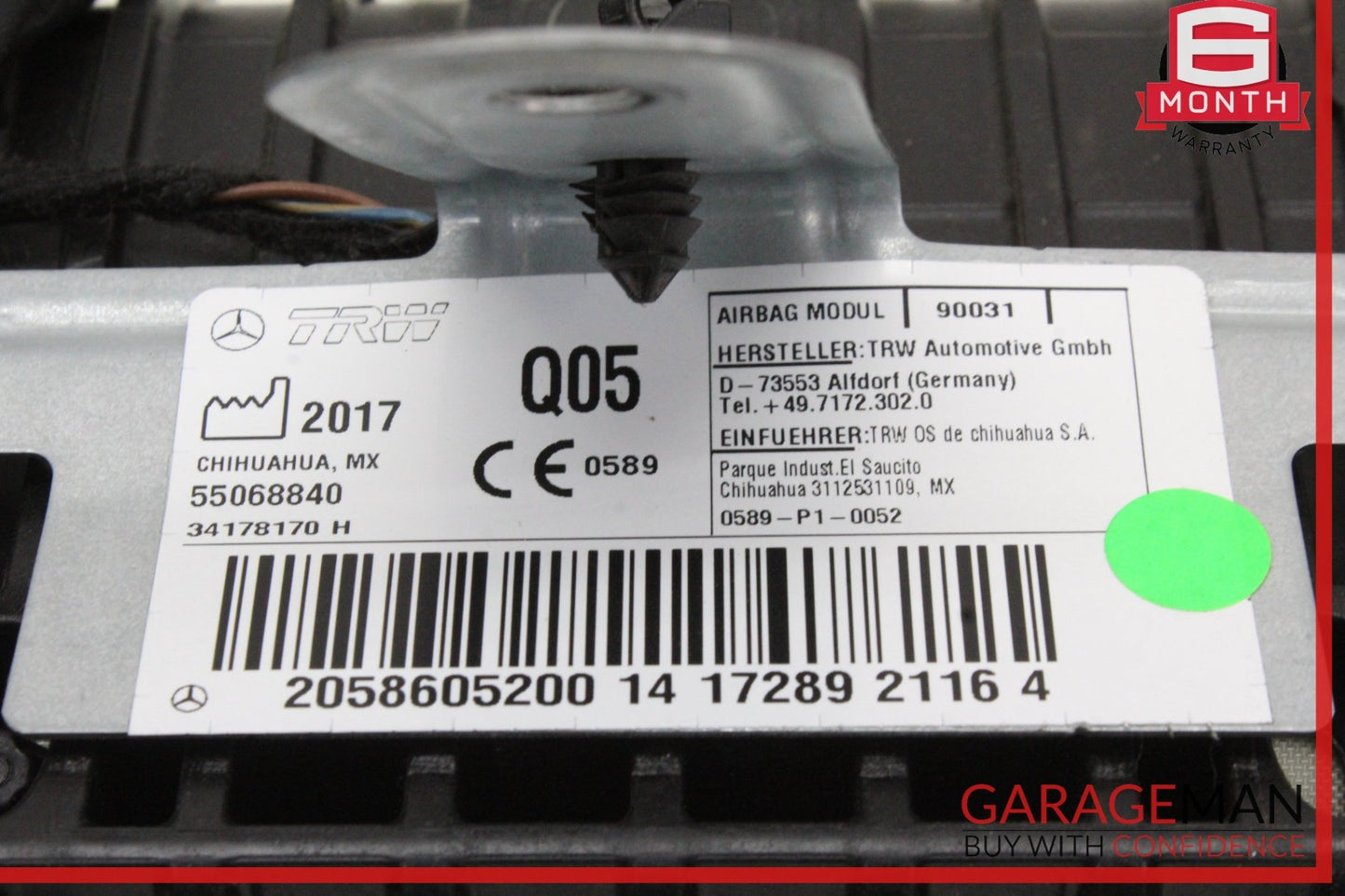 2018 Mercedes-Benz C300 W205 Sedan Front Right Dash Airbag 2058605200