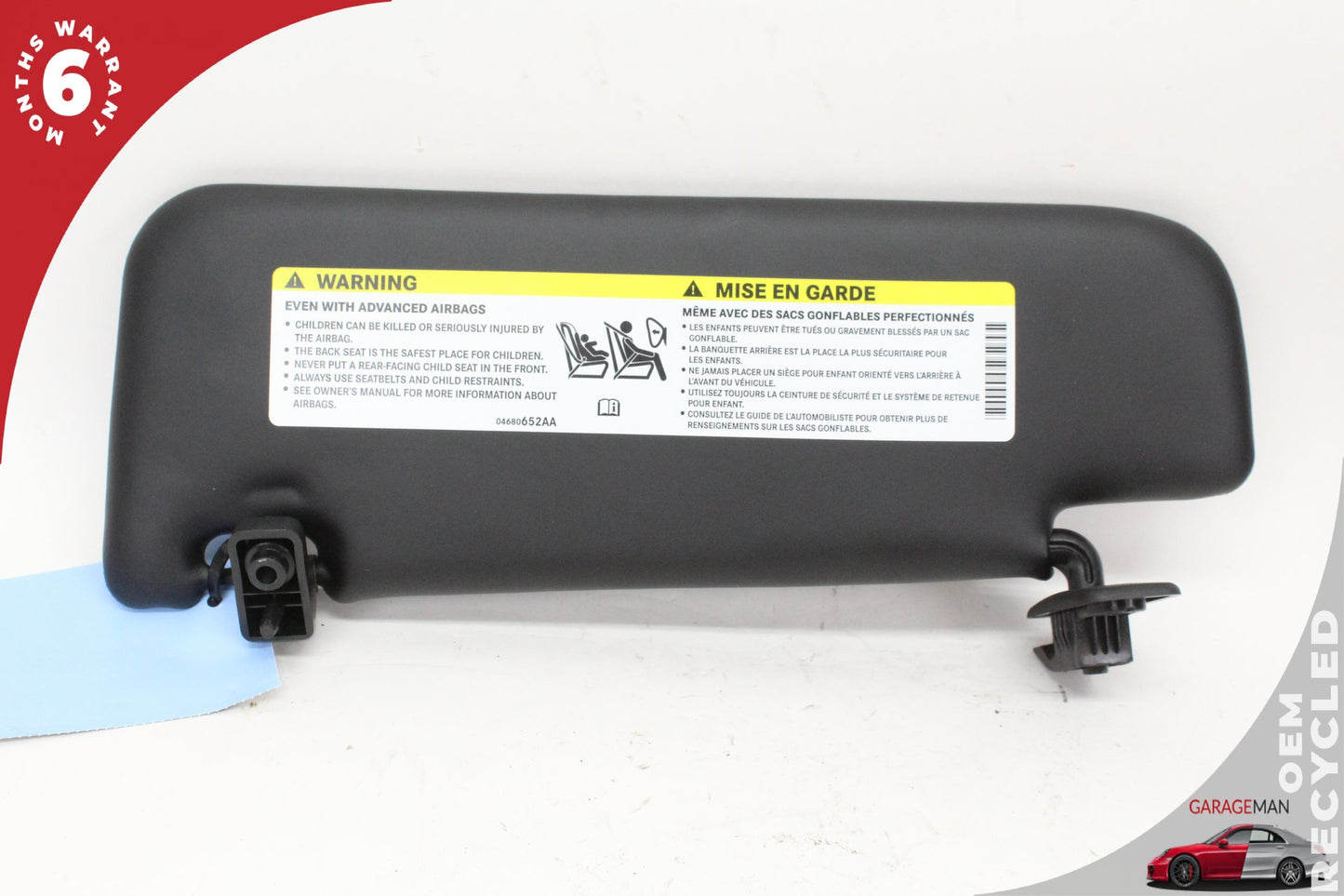 2012-2019 Fiat 500e Front Right Passenger Side Sun Visor Shade 04680652AA OEM