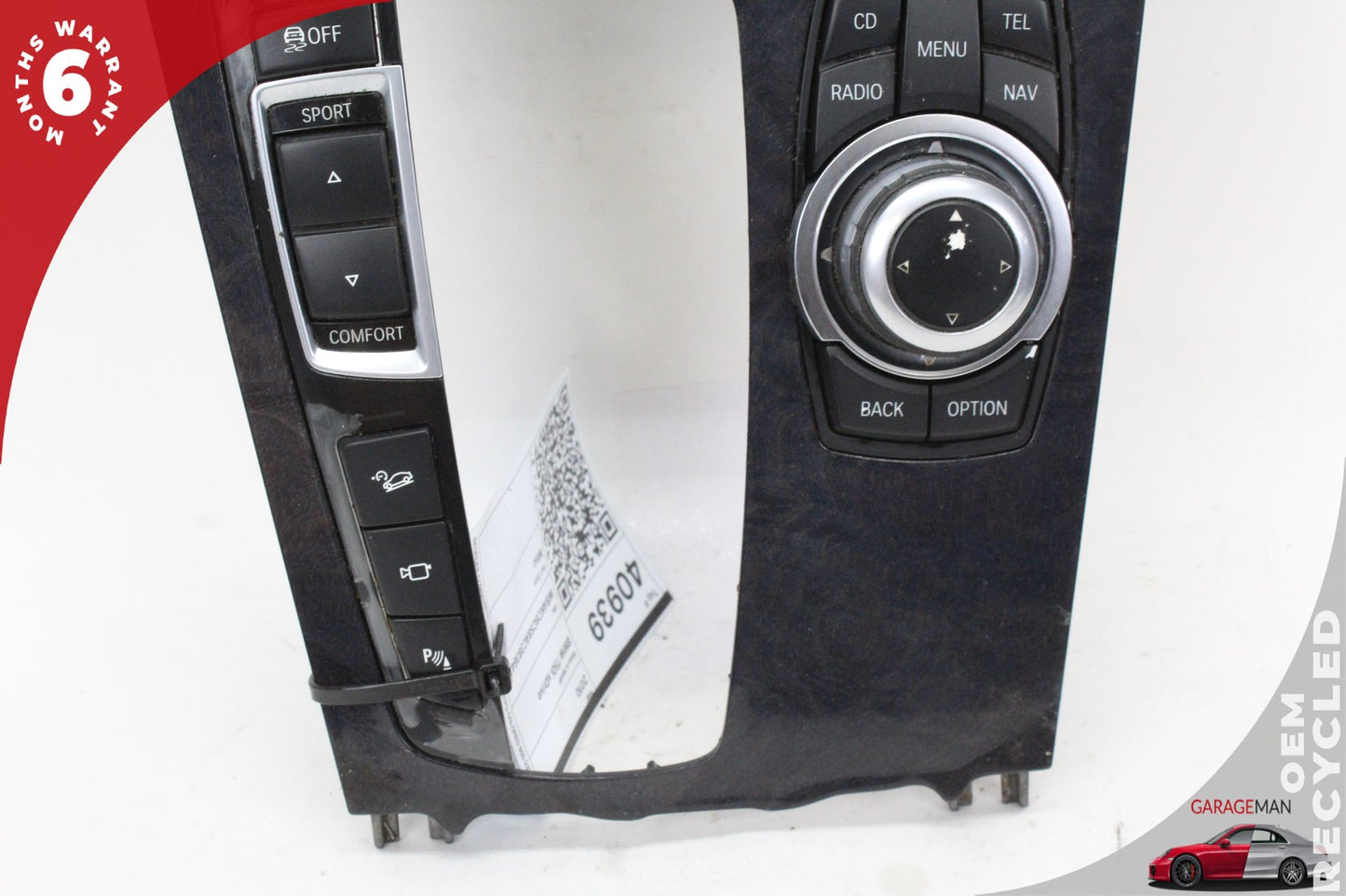 2009-2015 BMW 750i Front Center Cupholder w/ Switches & Trim Cover 9113863 OEM