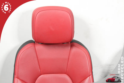 2015-2018 Porsche Macan 95B Front &amp; Rear Complete Leather Seat Assembly Red OEM