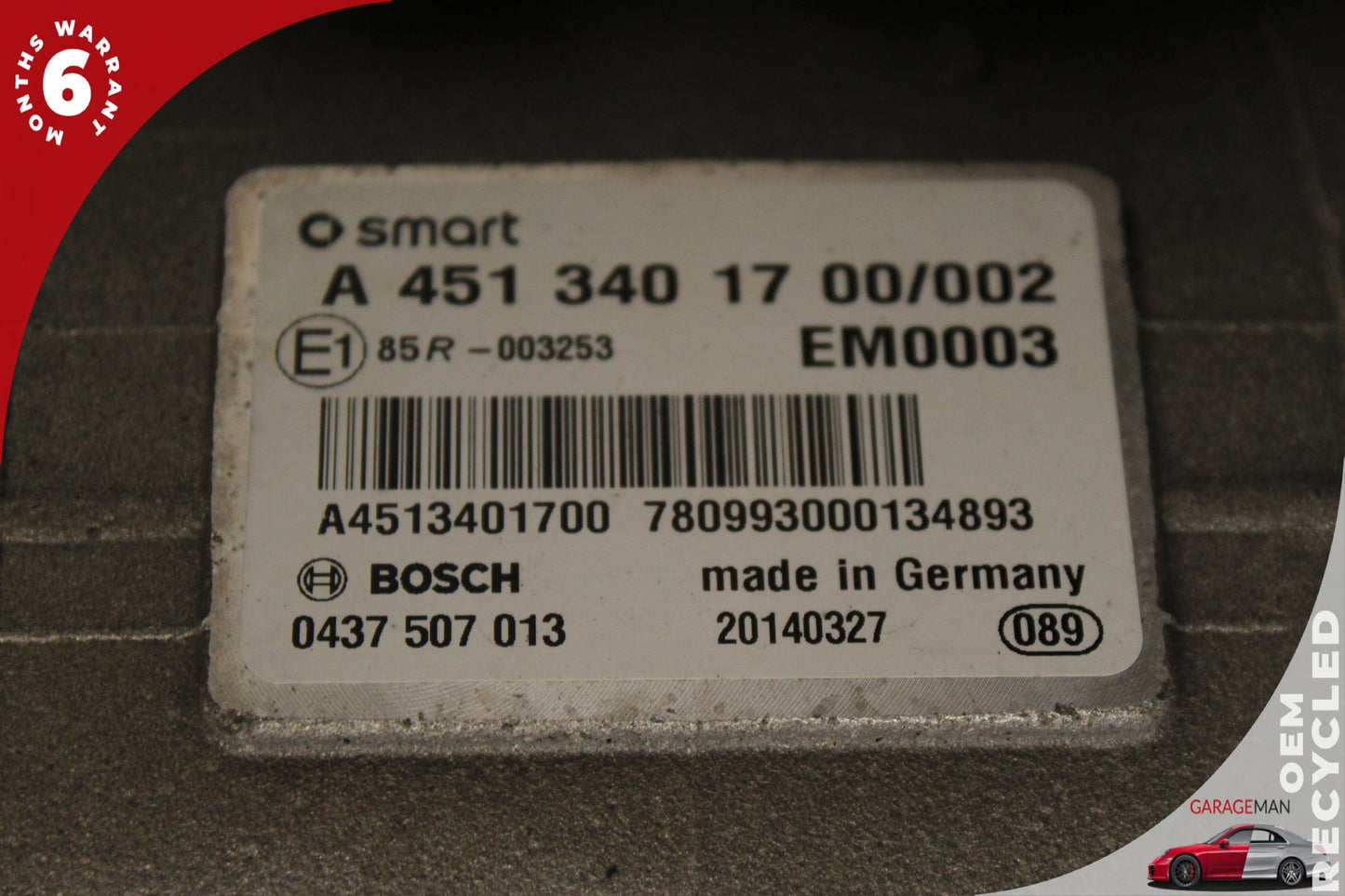 2013-2015 Smart Fortwo 451 RWD EV Electric Motor A4513401700 OEM