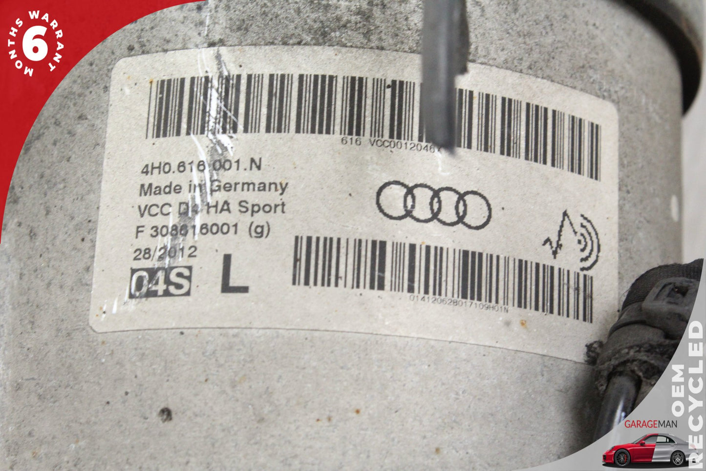2011-2018 Audi A8 S8 Rear Left Side Air Airmatic Shock Strut 4H0616001N OEM