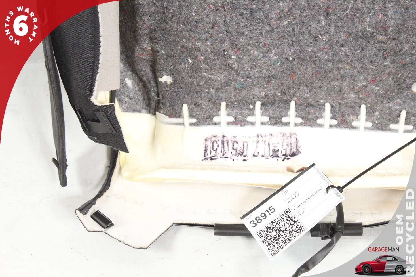 2015-2017 Audi A3 8V Sedan Front Right Upper Seat Cushion Backrest 8V0881362