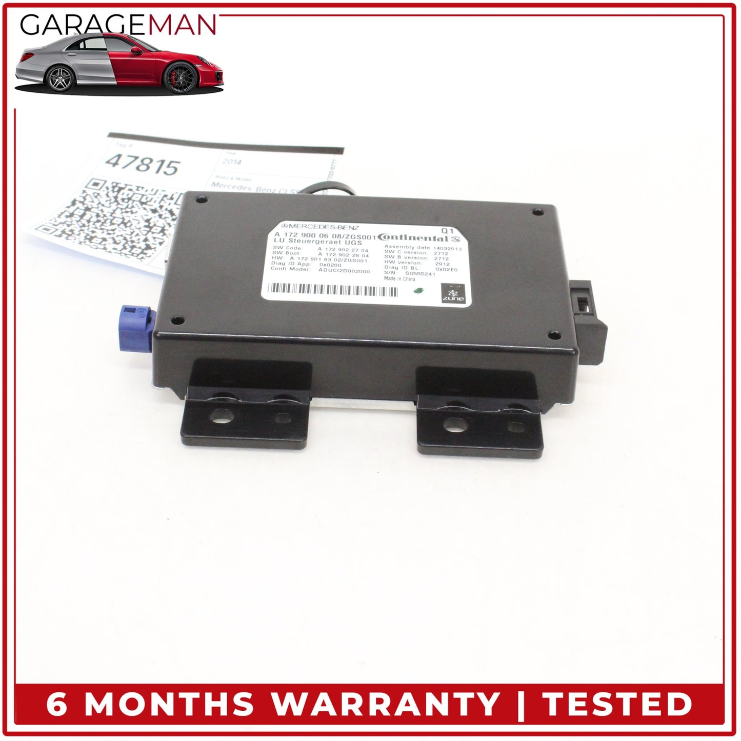 2012-2020 Mercedes W218 CLS550 SL550 Communication Control Module 1729022704 OEM