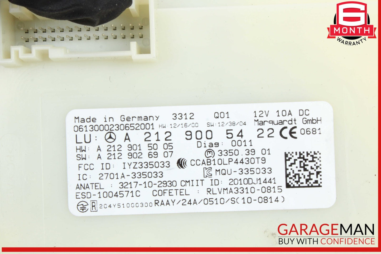 2012-2020 Mercedes E250 W212 Keyless Go Entry Control Module 2129005422 OEM