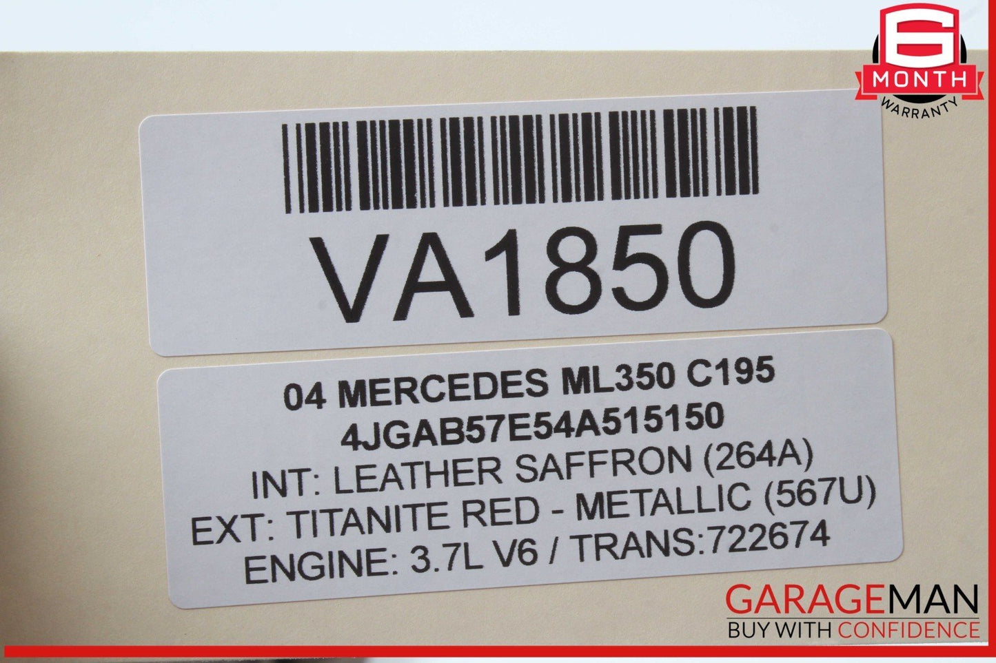01-05 Mercedes W163 ML350 ML500 Steering Wheel Airbag Air Bag 1634600298 OEM