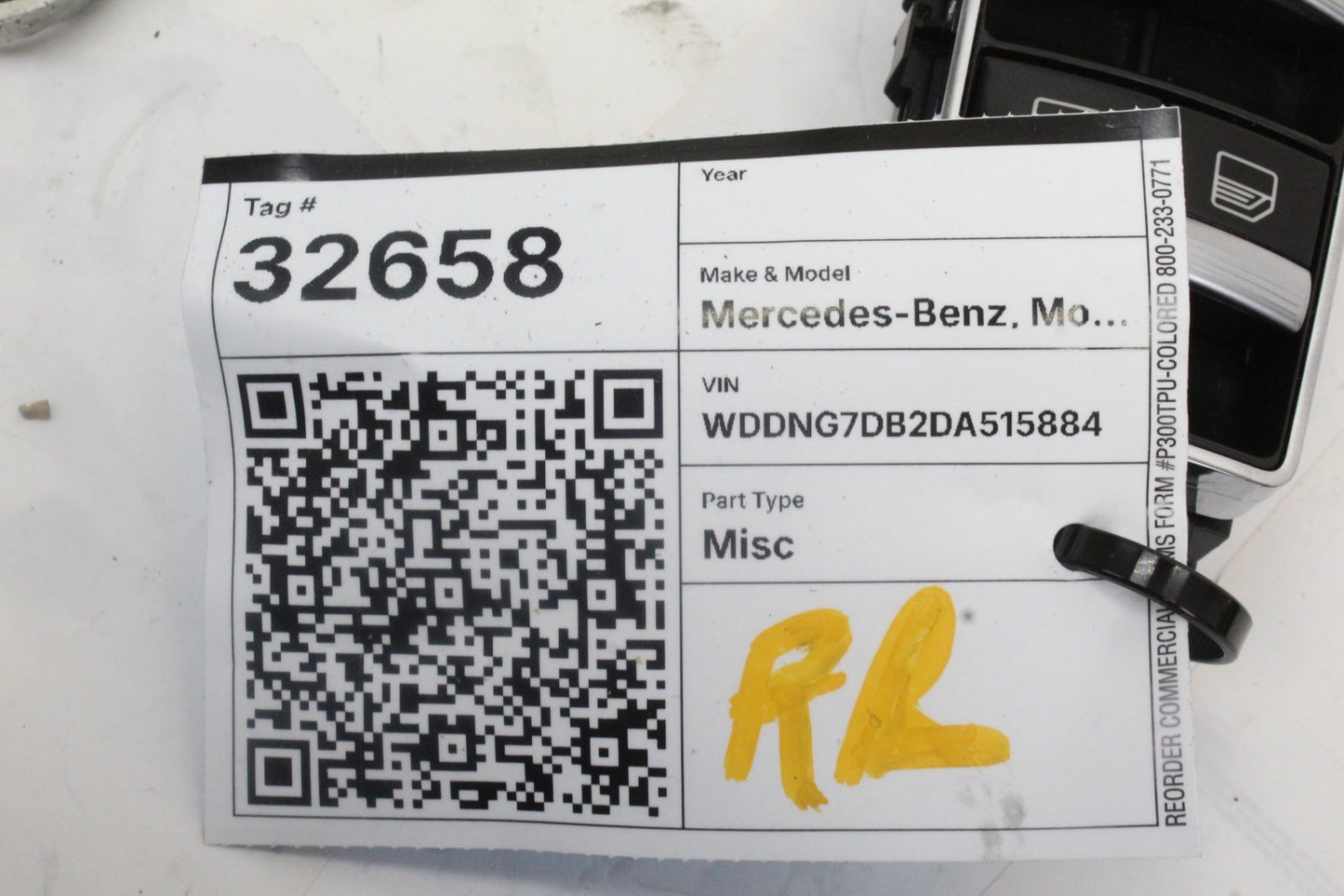 2010-2013 Mercedes-Benz S550 W221 Rear Left/Right Window Control Switch 22187094