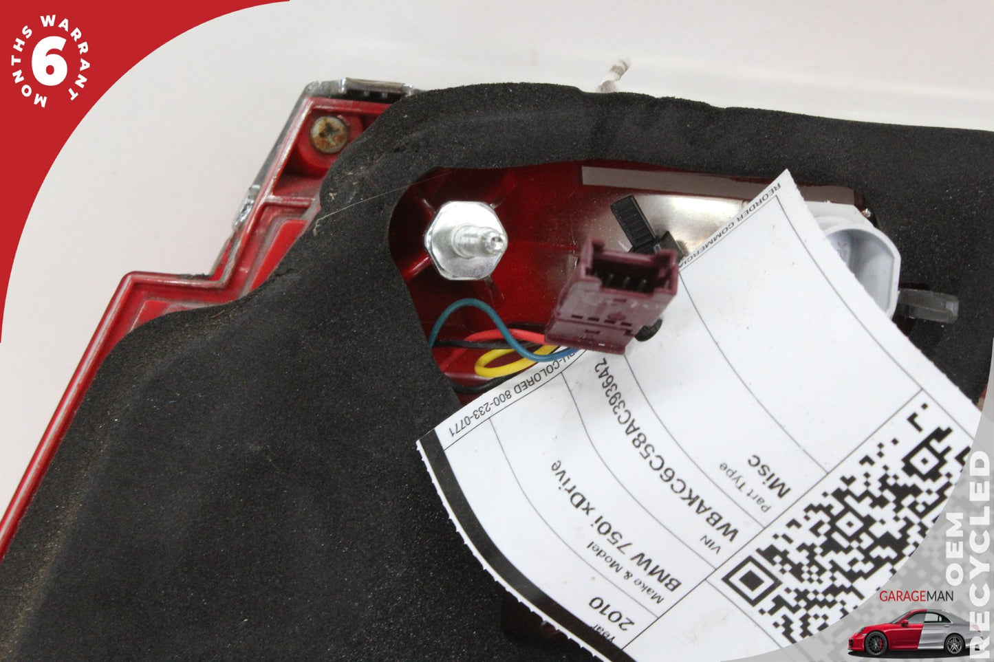 2009-2012 BMW 750i Rear Left Driver Side Inner Tail Light Lamp 7182205 OEM