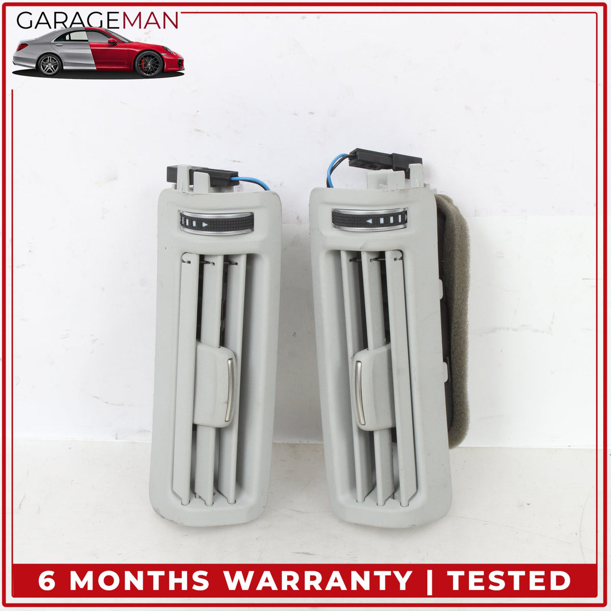 2011-2018 Audi A8 Rear Left and Right Side B Pillar AC A/C Air Vent Set Gray OEM