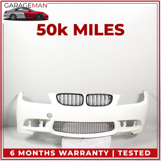 2006-2008 BMW 335i E90 M3 Style Front Bumper Cover Assembly w/ Grille Alpine White III