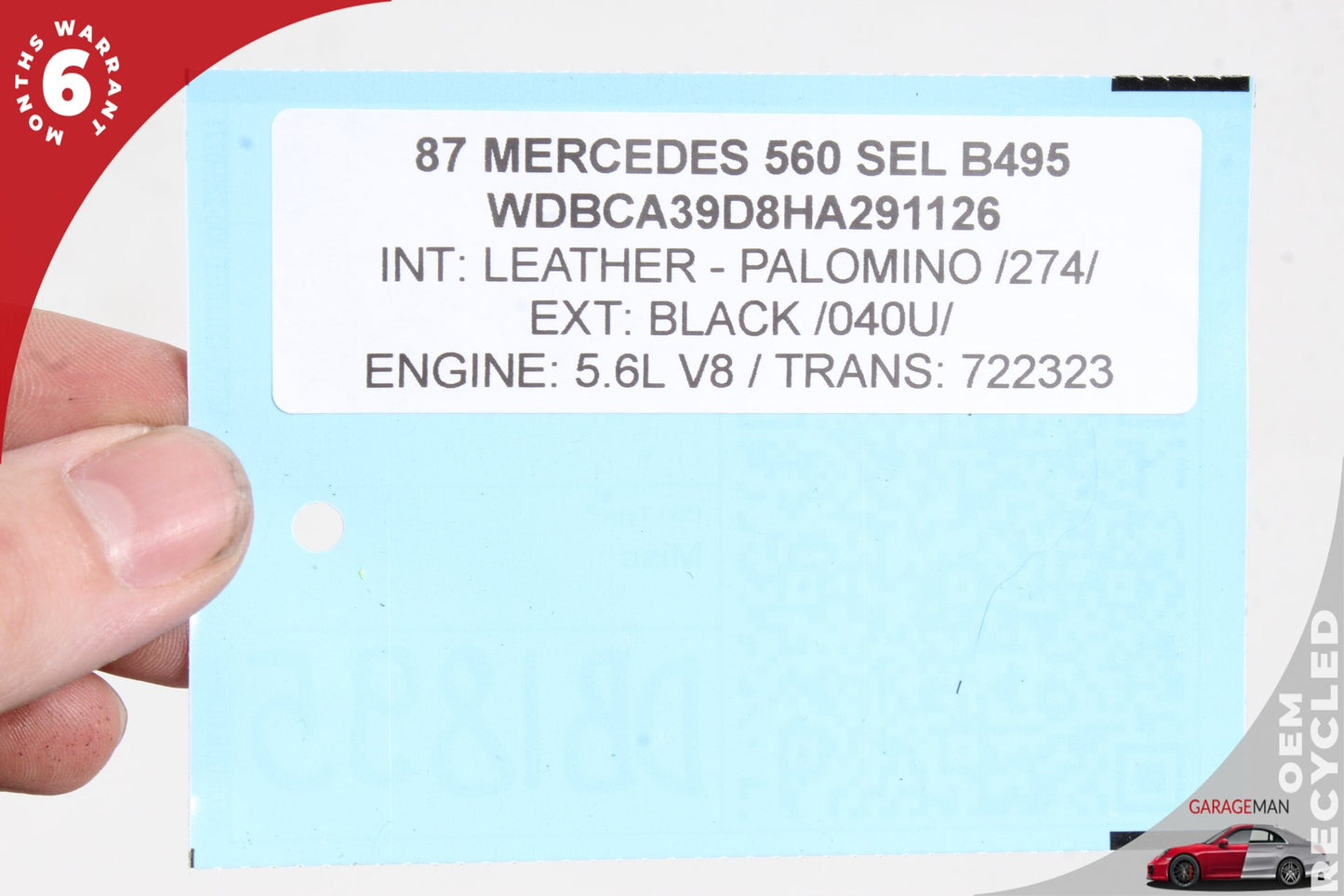 86-91 Mercedes W126 560SEL Front Left Side Interior Door Trim Panel Cover OEM