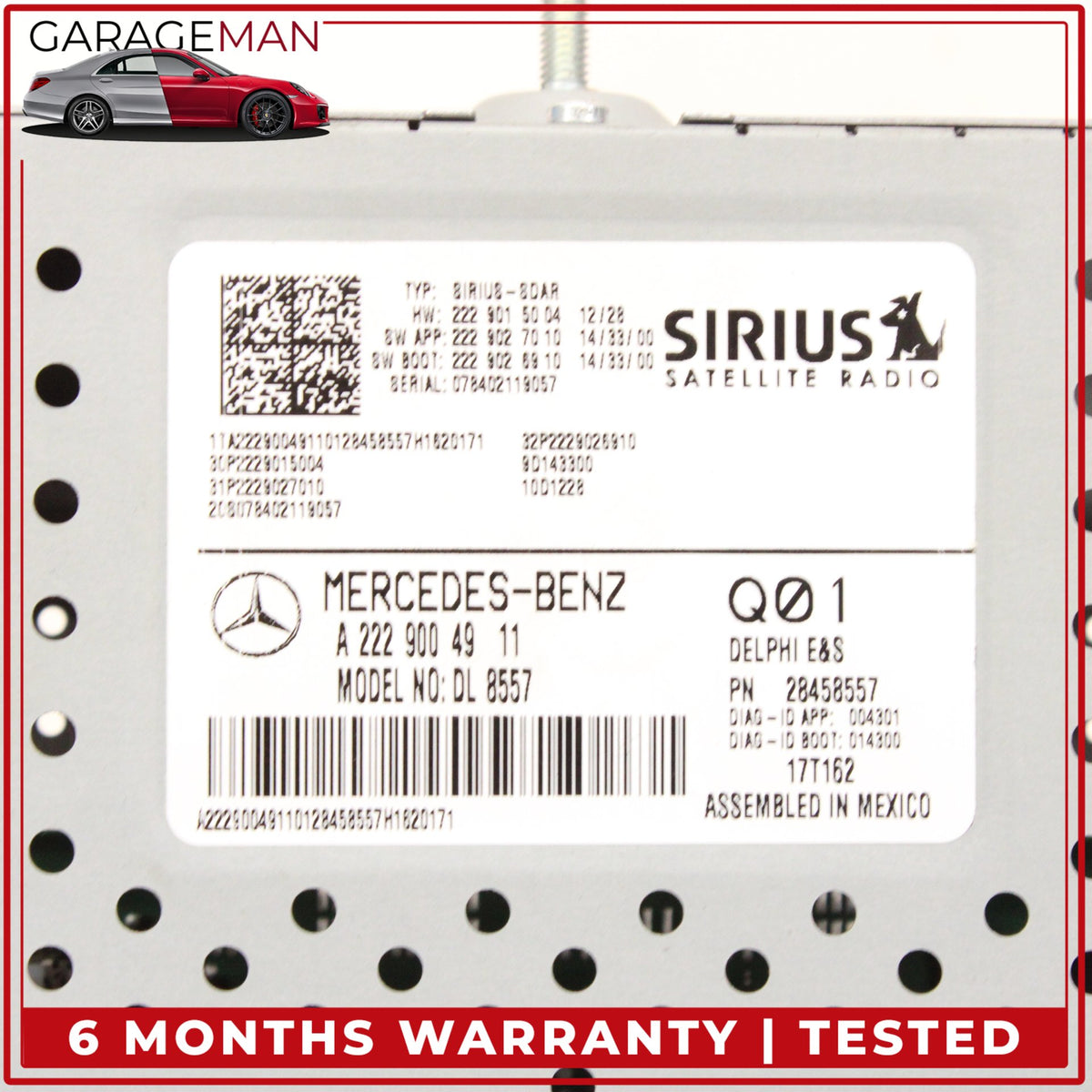 2014-2019 Mercedes W117 CLA250 Sirius Satellite Radio Receiver 2229004911 OEM