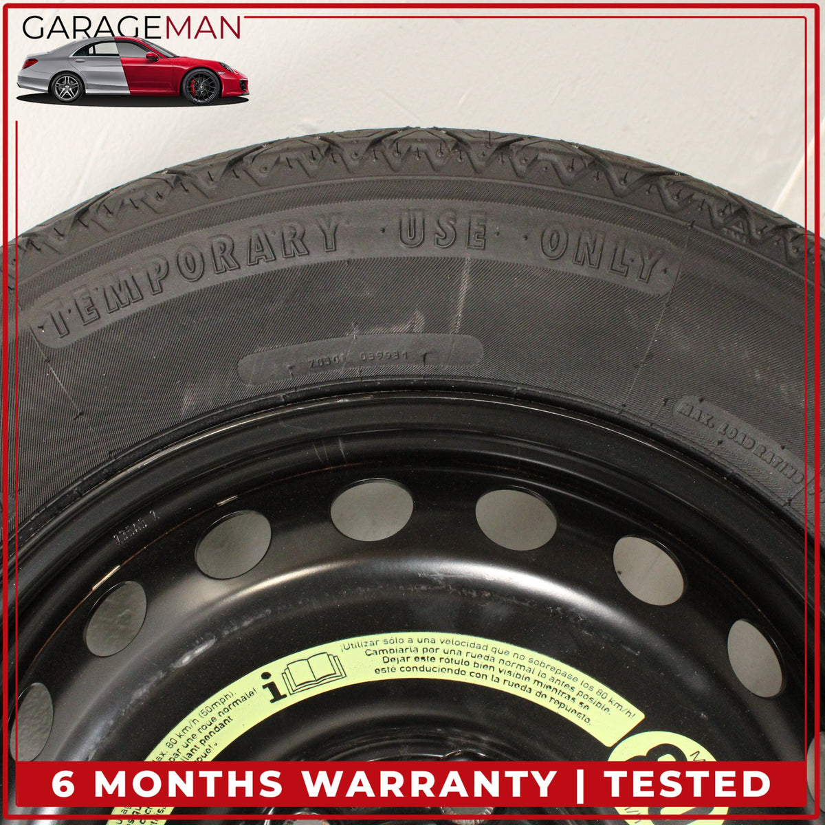 2008-2015 Mercedes W204 C300 Emergency Spare Tire Wheel Donut Rim 125 90 16" OEM