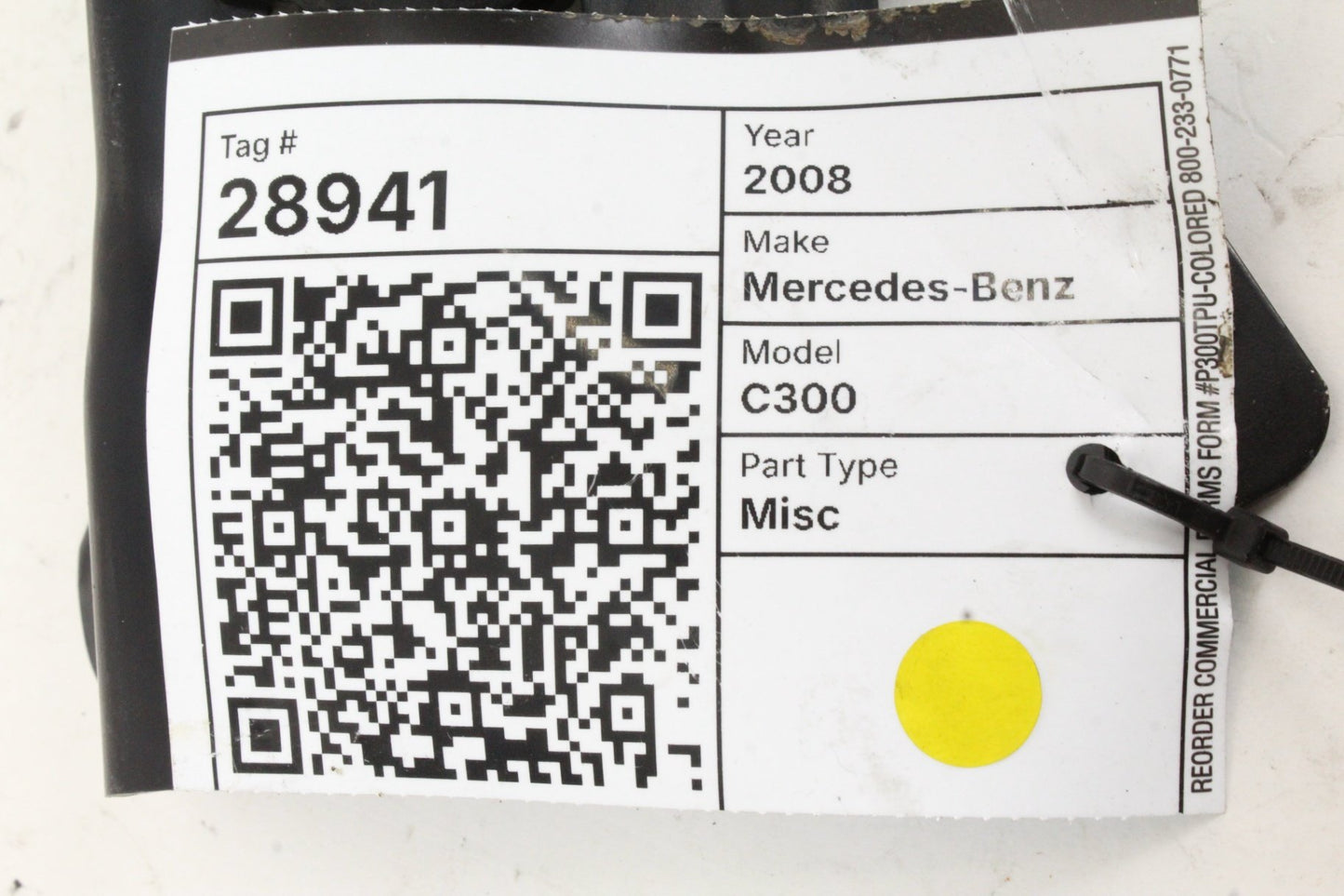 2008-2014 Mercedes-Benz C300 W204 Upper Radiator Core Support Bar 2046200072 OEM