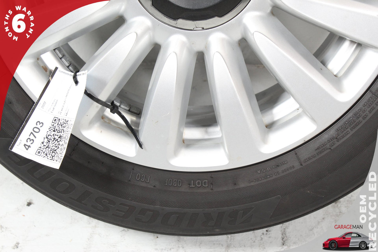 2014-2018 Fiat 500L 13 Spoke Wheel Rim w/ Tire 6.5JX16H2 ET39 735585995 OEM