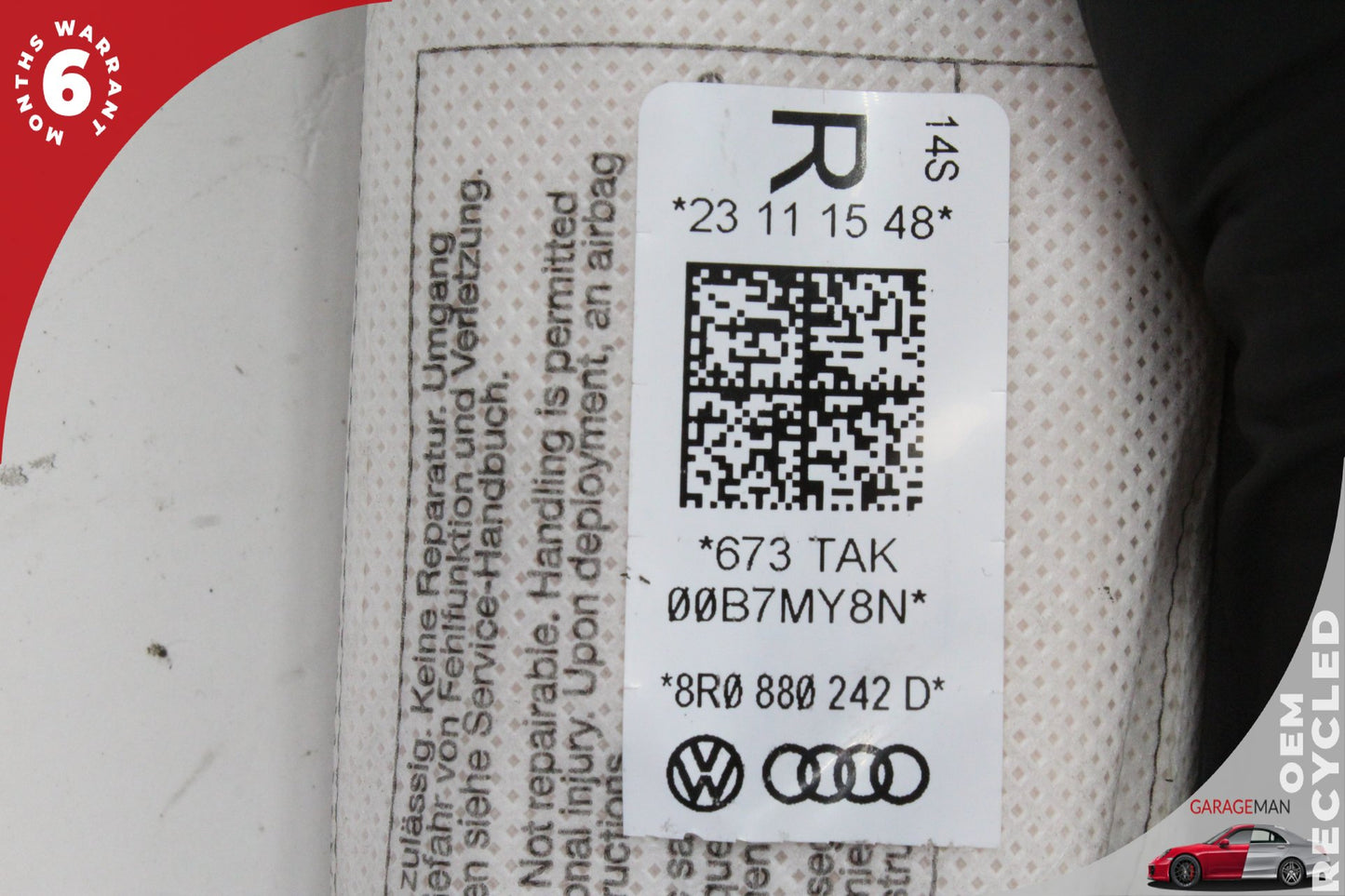 2013-2017 Audi SQ5 S5 Front Right Passenger Seat Airbag Air Bag 8R0880242K OEM