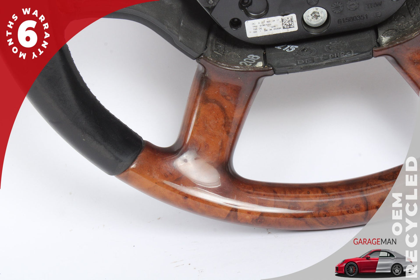 2007-2010 Mercedes W221 S550 Steering Wheel w/ Paddle Shifters Wood OEM