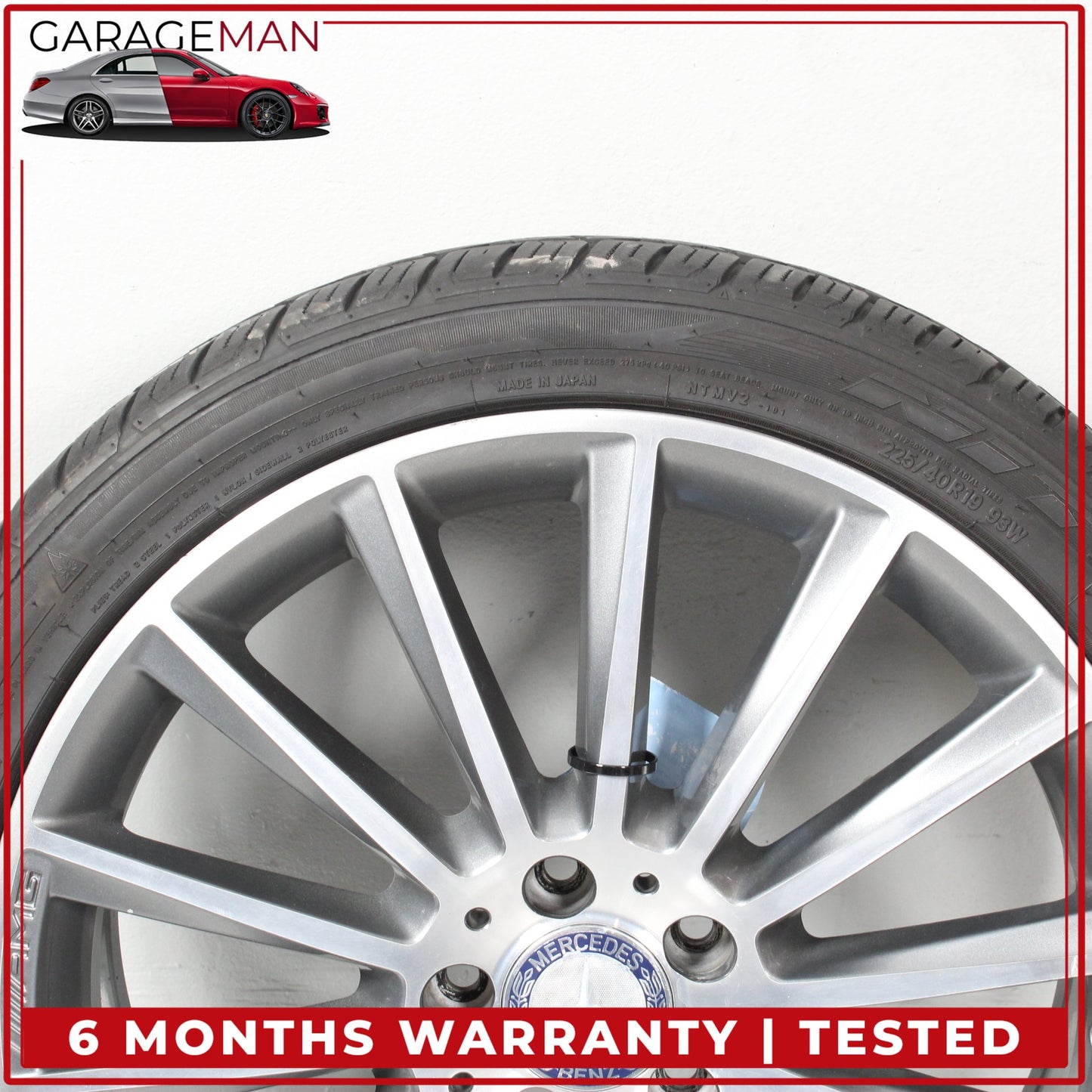 2015-2023 Mercedes W205 C300 Front Side Wheel Rim w/ Tire 7.5JX19H2 ET44 OEM