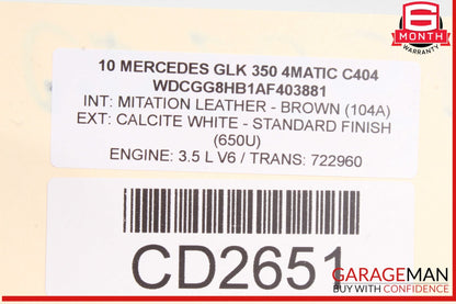 2008-2015 Mercedes GLK350 X204 Front Right Seat Lower Cushion 2049100650 OEM