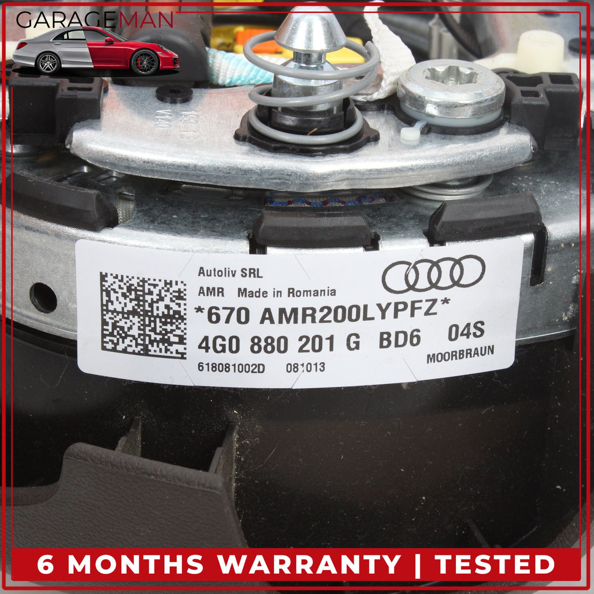 2012-2015 Audi A6 A7 S6 S7 Front Left Steering Wheel Airbag Brown 4G0880201G OEM