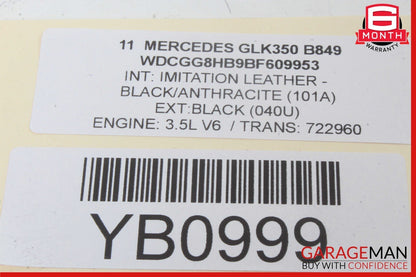 10-15 Mercedes X204 GLK350 Right Side Roof Curtain Safety Bag 2048602402 OEM