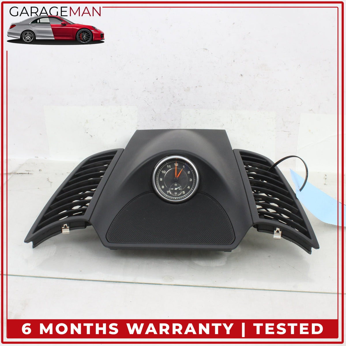 2011-2018 Porsche Cayenne 958 Front Center Dashboard Speaker Trim w/ Clock OEM
